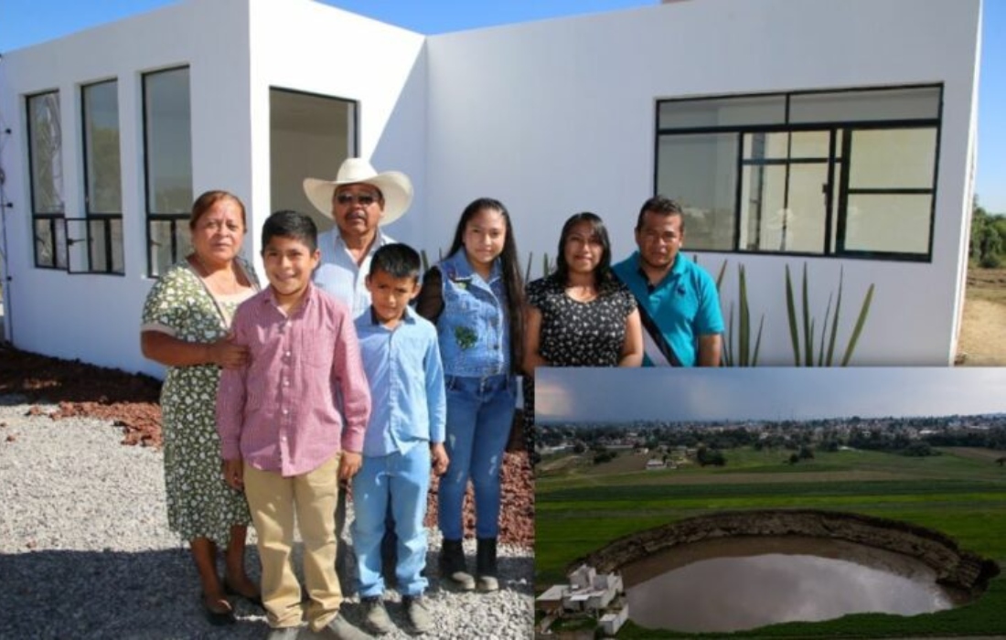 Familia afectada por socavón de Puebla en 2021 recibe nueva casa